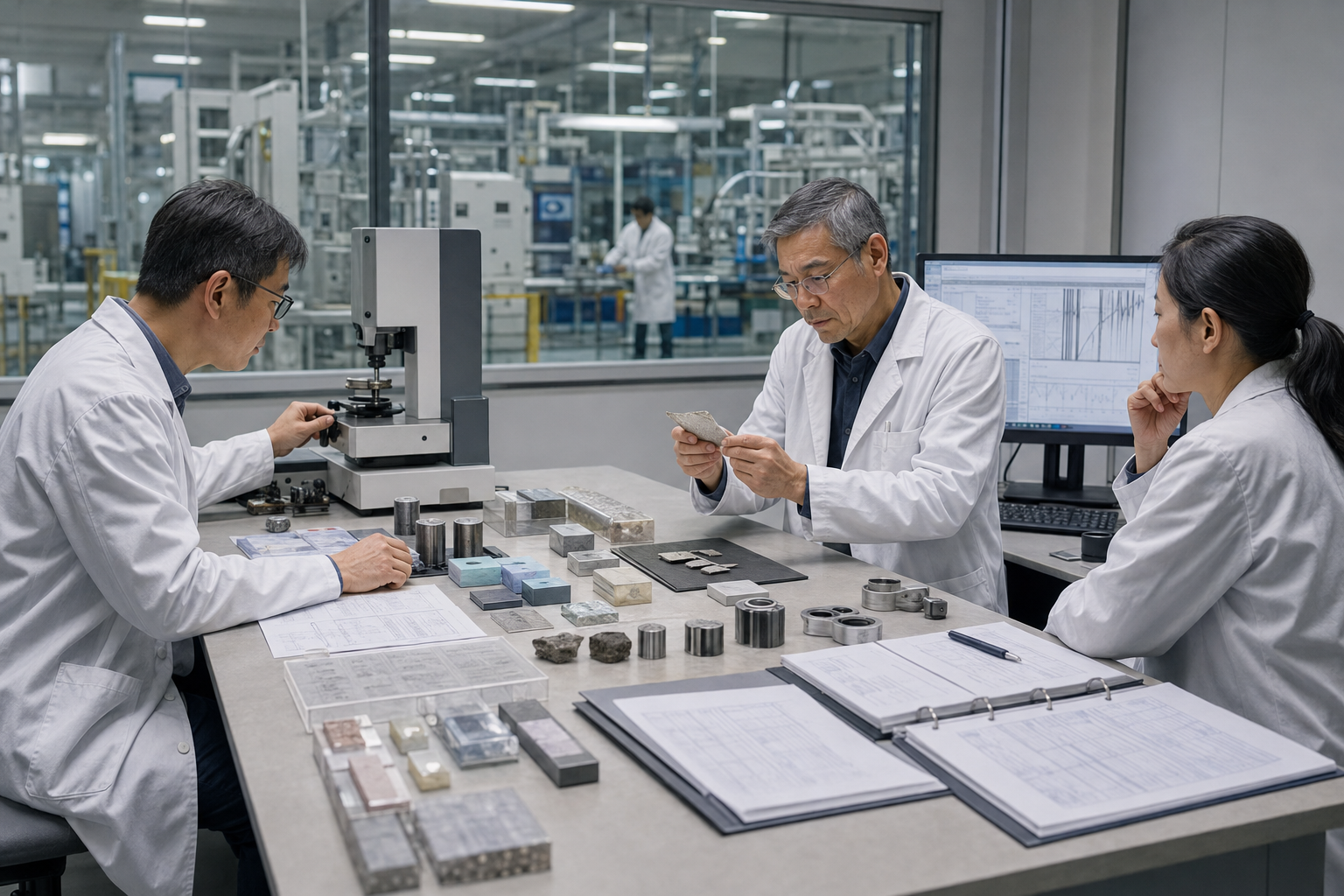研究人员独立检查实验样本、测量数据与异常记录